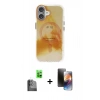 MARSİLYAN™- iPhone 16 Kılıf Ufuk Doku Prime - Siyah 3D Antistatik Mat Seramik Nano Ekran Koruyucu + Raze Metal Kamera Lens - SH
