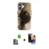 MARSİLYAN™- iPhone 16 Kılıf Ufuk Doku Prime - Siyah 3D Antistatik Mat Seramik Nano Ekran Koruyucu + Raze Metal Kamera Lens - SH