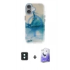 MARSİLYAN™- iPhone 16 Kılıf Ufuk Doku Prime - Siyah Bilvis 5in1 5D Magic Hayalet Cam Ekran Koruyucu + PVD Metal Kamera Lens - YL