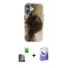 MARSİLYAN™- iPhone 16 Kılıf Ufuk Doku Prime - Siyah Bilvis 5in1 5D Magic Hayalet Cam Ekran Koruyucu + Raze Metal Kamera Lens - SH