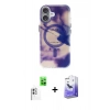 MARSİLYAN™- iPhone 16 Kılıf Ufuk Doku Prime - Siyah Bilvis 5in1 5D Magic Hayalet Cam Ekran Koruyucu + Raze Metal Kamera Lens - BZ