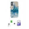 MARSİLYAN™- iPhone 16 Kılıf Ufuk Doku Prime - Siyah Bilvis 5in1 5D Magic Hayalet Cam Ekran Koruyucu + Raze Metal Kamera Lens - BZ