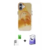MARSİLYAN™- iPhone 16 Kılıf Ufuk Doku Prime - Siyah Bilvis 5in1 5D Magic Hayalet Cam Ekran Koruyucu + Raze Metal Kamera Lens - BZ