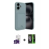 MARSİLYAN™- iPhone 16 Kılıf Vadi Çizgi Prime - Şeffaf 360 Full Body Arka Koruyucu + Bilvis Titan Kamera Lens - YL