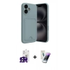 MARSİLYAN™- iPhone 16 Kılıf Vadi Çizgi Prime - Şeffaf Pasifik Cam Ekran Koruyucu + Bilvis Titan Kamera Lens - SH