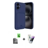 MARSİLYAN™- iPhone 16 Kılıf Vadi Çizgi Prime - Şeffaf Pasifik Cam Ekran Koruyucu + Raze Metal Kamera Lens - SH