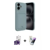MARSİLYAN™- iPhone 16 Kılıf Vadi Çizgi Prime - Şeffaf Pasifik Cam Ekran Koruyucu + Bilvis Titan Kamera Lens - YL