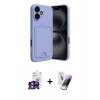 MARSİLYAN™- iPhone 16 Kılıf Vadi Çizgi Prime - Şeffaf Pasifik Cam Ekran Koruyucu + Bilvis Titan Kamera Lens - YL