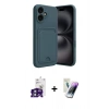 MARSİLYAN™- iPhone 16 Kılıf Vadi Çizgi Prime - Şeffaf Pasifik Cam Ekran Koruyucu + Bilvis Titan Kamera Lens - YL