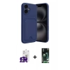 MARSİLYAN™- iPhone 16 Kılıf Vadi Çizgi Prime - Siyah 360 Mat Full Body Arka Koruyucu + Bilvis Titan Kamera Lens - GS