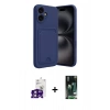 MARSİLYAN™- iPhone 16 Kılıf Vadi Çizgi Prime - Siyah 360 Mat Full Body Arka Koruyucu + Bilvis Titan Kamera Lens - PE