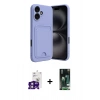 MARSİLYAN™- iPhone 16 Kılıf Vadi Çizgi Prime - Siyah 360 Mat Full Body Arka Koruyucu + Bilvis Titan Kamera Lens - PE