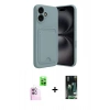 MARSİLYAN™- iPhone 16 Kılıf Vadi Çizgi Prime - Siyah 360 Mat Full Body Arka Koruyucu + Raze Metal Kamera Lens - PE