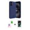 MARSİLYAN™- iPhone 16 Kılıf Vadi Çizgi Prime - Siyah 360 Mat Full Body Arka Koruyucu + Raze Metal Kamera Lens - PE