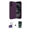 MARSİLYAN™- iPhone 16 Kılıf Vadi Çizgi Prime - Siyah 360 Mat Full Body Arka Koruyucu + Bilvis Titan Kamera Lens - YL