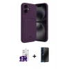 MARSİLYAN™- iPhone 16 Kılıf Vadi Çizgi Prime - Siyah 3D Antistatik Hayalet Cam Ekran Koruyucu + Bilvis Titan Kamera Lens - GS