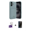 MARSİLYAN™- iPhone 16 Kılıf Vadi Çizgi Prime - Siyah 3D Antistatik Hayalet Cam Ekran Koruyucu + Bilvis Titan Kamera Lens - GS
