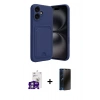 MARSİLYAN™- iPhone 16 Kılıf Vadi Çizgi Prime - Siyah 3D Antistatik Hayalet Cam Ekran Koruyucu + Bilvis Titan Kamera Lens - GS
