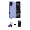 MARSİLYAN™- iPhone 16 Kılıf Vadi Çizgi Prime - Siyah 3D Antistatik Hayalet Cam Ekran Koruyucu + Bilvis Titan Kamera Lens - GS