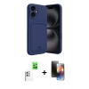 MARSİLYAN™- iPhone 16 Kılıf Vadi Çizgi Prime - Siyah 3D Antistatik Mat Seramik Nano Ekran Koruyucu + Raze Metal Kamera Lens - BZ