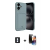 MARSİLYAN™- iPhone 16 Kılıf Vadi Çizgi Prime - Siyah 3D Antistatik Mat Seramik Nano Ekran Koruyucu + PVD Metal Kamera Lens - MI