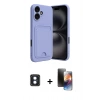 MARSİLYAN™- iPhone 16 Kılıf Vadi Çizgi Prime - Siyah 3D Antistatik Mat Seramik Nano Ekran Koruyucu + PVD Metal Kamera Lens - MI