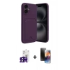 MARSİLYAN™- iPhone 16 Kılıf Vadi Çizgi Prime - Siyah 3D Antistatik Mat Seramik Nano Ekran Koruyucu + Siyah Bilvis Titan Kamera Lens