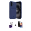 MARSİLYAN™- iPhone 16 Kılıf Vadi Çizgi Prime - Siyah 3D Antistatik Mat Seramik Nano Ekran Koruyucu + Siyah Bilvis Titan Kamera Lens