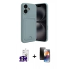 MARSİLYAN™- iPhone 16 Kılıf Vadi Çizgi Prime - Siyah 3D Antistatik Mat Seramik Nano Ekran Koruyucu + Siyah Bilvis Titan Kamera Lens