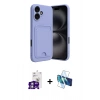 MARSİLYAN™- iPhone 16 Kılıf Vadi Çizgi Prime - Siyah 3D Antistatik Seramik Nano Ekran Koruyucu + Bilvis Titan Kamera Lens - GS