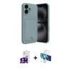 MARSİLYAN™- iPhone 16 Kılıf Vadi Çizgi Prime - Siyah 3D Antistatik Seramik Nano Ekran Koruyucu + Bilvis Titan Kamera Lens - GS