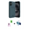 MARSİLYAN™- iPhone 16 Kılıf Vadi Çizgi Prime - Siyah 3D Antistatik Seramik Nano Ekran Koruyucu + Raze Metal Kamera Lens - PE