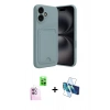 MARSİLYAN™- iPhone 16 Kılıf Vadi Çizgi Prime - Siyah 3D Antistatik Seramik Nano Ekran Koruyucu + Raze Metal Kamera Lens - PE