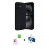 MARSİLYAN™- iPhone 16 Kılıf Vadi Çizgi Prime - Siyah 3D Antistatik Seramik Nano Ekran Koruyucu + Raze Metal Kamera Lens - PE