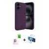 MARSİLYAN™- iPhone 16 Kılıf Vadi Çizgi Prime - Siyah 3D Antistatik Seramik Nano Ekran Koruyucu + Raze Metal Kamera Lens - PE