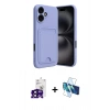 MARSİLYAN™- iPhone 16 Kılıf Vadi Çizgi Prime - Siyah 3D Antistatik Seramik Nano Ekran Koruyucu + Bilvis Titan Kamera Lens - SH