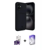 MARSİLYAN™- iPhone 16 Kılıf Vadi Çizgi Prime - Siyah Bilvis 5in1 3D Magic Cam Ekran Koruyucu + Bilvis Titan Kamera Lens - YL