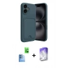 MARSİLYAN™- iPhone 16 Kılıf Vadi Çizgi Prime - Siyah Bilvis 5in1 3D Magic Cam Ekran Koruyucu + Raze Metal Kamera Lens - LT