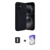 MARSİLYAN™- iPhone 16 Kılıf Vadi Çizgi Prime - Siyah Bilvis 5in1 3D Magic Cam Ekran Koruyucu + PVD Metal Kamera Lens - PE