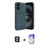 MARSİLYAN™- iPhone 16 Kılıf Vadi Çizgi Prime - Siyah Bilvis 5in1 3D Magic Cam Ekran Koruyucu + PVD Metal Kamera Lens - PE