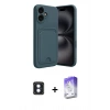 MARSİLYAN™- iPhone 16 Kılıf Vadi Çizgi Prime - Siyah Bilvis 5in1 3D Magic Cam Ekran Koruyucu + PVD Metal Kamera Lens - MI