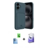 MARSİLYAN™- iPhone 16 Kılıf Vadi Çizgi Prime - Siyah Bilvis 5in1 5D Magic Hayalet Cam Ekran Koruyucu + Raze Metal Kamera Lens - LT
