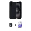 MARSİLYAN™- iPhone 16 Kılıf Vadi Çizgi Prime - Siyah Bilvis 5in1 5D Magic Hayalet Cam Ekran Koruyucu + PVD Metal Kamera Lens - MI