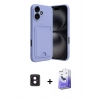 MARSİLYAN™- iPhone 16 Kılıf Vadi Çizgi Prime - Siyah Bilvis 5in1 5D Magic Hayalet Cam Ekran Koruyucu + PVD Metal Kamera Lens - PE