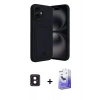 MARSİLYAN™- iPhone 16 Kılıf Vadi Çizgi Prime - Siyah Bilvis 5in1 5D Magic Hayalet Cam Ekran Koruyucu + PVD Metal Kamera Lens - PE