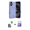 MARSİLYAN™- iPhone 16 Kılıf Vadi Çizgi Prime - Siyah Bilvis 5in1 5D Magic Hayalet Cam Ekran Koruyucu + Raze Metal Kamera Lens - SH