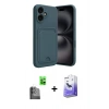 MARSİLYAN™- iPhone 16 Kılıf Vadi Çizgi Prime - Siyah Bilvis 5in1 5D Magic Hayalet Cam Ekran Koruyucu + Raze Metal Kamera Lens - SH