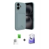 MARSİLYAN™- iPhone 16 Kılıf Vadi Çizgi Prime - Siyah Bilvis 5in1 5D Magic Hayalet Cam Ekran Koruyucu + Raze Metal Kamera Lens - BZ