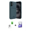 MARSİLYAN™- iPhone 16 Kılıf Vadi Çizgi Prime - Siyah Bilvis 5in1 5D Magic Hayalet Cam Ekran Koruyucu + Raze Metal Kamera Lens - BZ