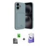 MARSİLYAN™- iPhone 16 Kılıf Vadi Çizgi Prime - Siyah Bilvis 5in1 5D Magic Hayalet Cam Ekran Koruyucu + Raze Metal Kamera Lens - SH